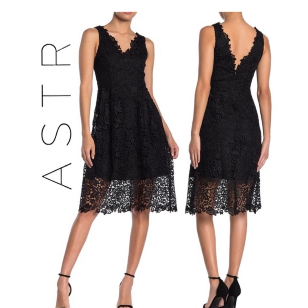 NWT ASTR the label black eyelet dress